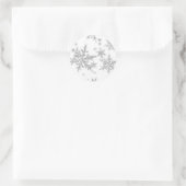 Silver Snowflakes Classic Round Sticker (Tas)