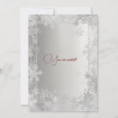 Silver Snowflakes Company Kerst Rood Lint Kaart (Achterkant)