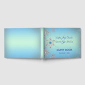 Silver Snowflakes Crystals Blue Pearls Weddenschap Gastenboek (Volledig)