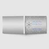 Silver Snowflakes Crystals Blue Pearls Weddenschap Gastenboek (Volledig)