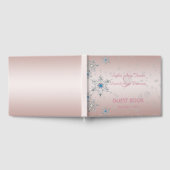 Silver Snowflakes Crystals Pink Pearls Weddenschap Gastenboek (Volledig)