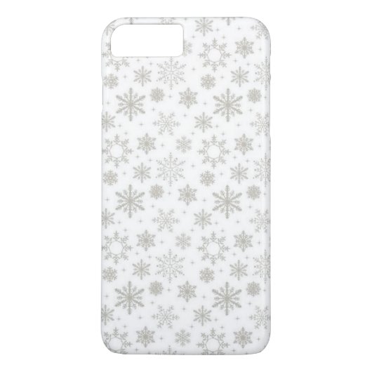 Silver Snowflakes Design iPhone Case (Achterkant)