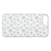 Silver Snowflakes Design iPhone Case (Achterkant (Horizontaal))