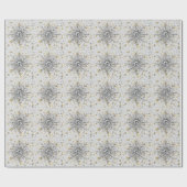Silver Snowflakes & Diamond Wrapping Paper Cadeaupapier (Vlak)