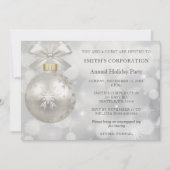 Silver Snowflakes Elegant Corporate Holiday Party Kaart (Voorkant)