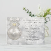 Silver Snowflakes Elegant Corporate Holiday Party Kaart (Staand voorkant)
