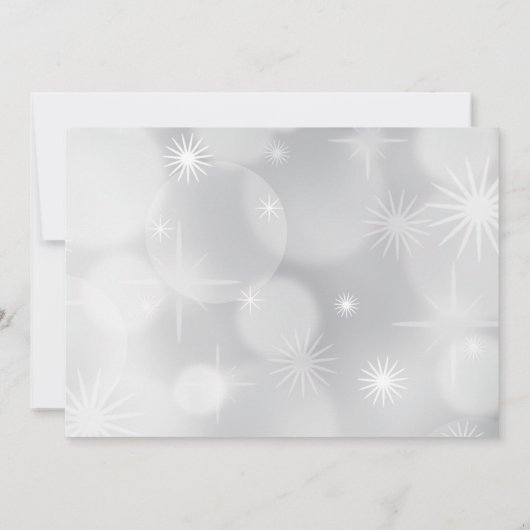Silver Snowflakes Elegant Corporate Holiday Party Kaart (Achterkant)