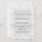 Silver snowflakes elegant winter birthday kaart (Voorkant)