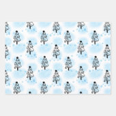 Silver Snowflakes en mistletoe met blauw Inpakpapier Vel (Voorkant 2)