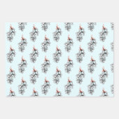 Silver Snowflakes en mistletoe met blauw Inpakpapier Vel (Voorkant 3)