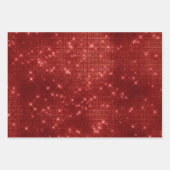 Silver Snowflakes Gold Stars Rode Kerst Inpakpapier Vel (Voorkant 3)