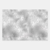 Silver Snowflakes Gold Stars Rode Kerst Inpakpapier Vel (Voorkant)