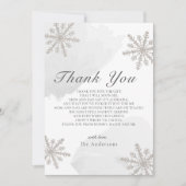 Silver Snowflakes Grey Baby shower Hartelijk dank Kaart (Voorkant)