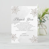Silver Snowflakes Grey Baby shower Hartelijk dank Kaart (Staand voorkant)