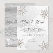 Silver Snowflakes Grey Baby shower Hartelijk dank Kaart (Voorkant / Achterkant)