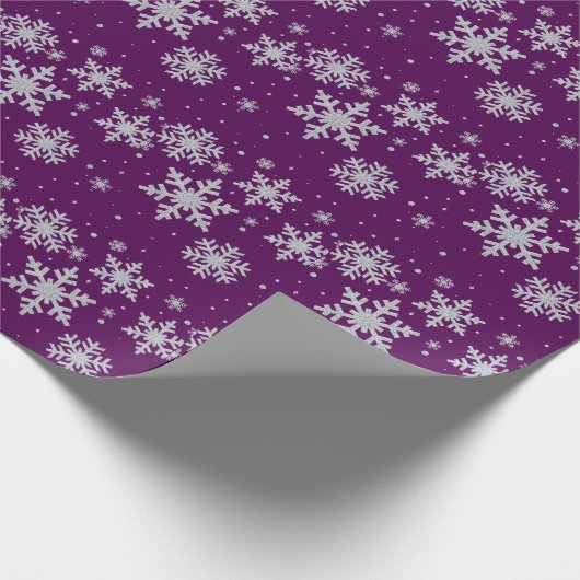 Silver Snowflakes Holiday Wrapping Paper Cadeaupapier (Hoek)
