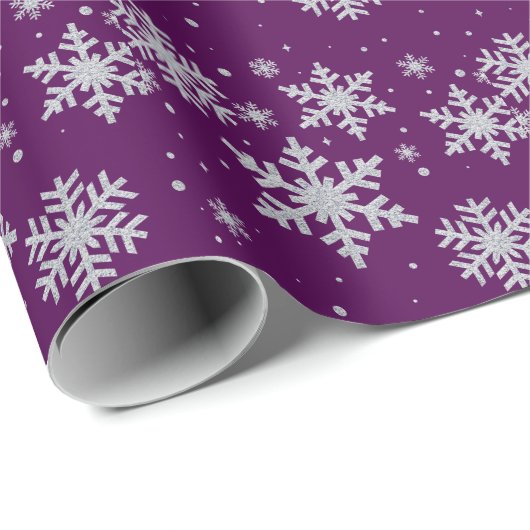 Silver Snowflakes Holiday Wrapping Paper Cadeaupapier (Rol Hoek)