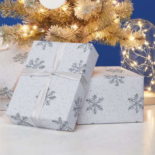 Silver Snowflakes kerst Cadeaupapier (Feestdagen)