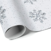 Silver Snowflakes kerst Cadeaupapier (Rol Hoek)