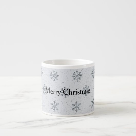 Silver Snowflakes kerst Espresso Kop (Voorkant)