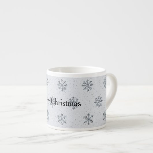 Silver Snowflakes kerst Espresso Kop (Voorkant rechts)
