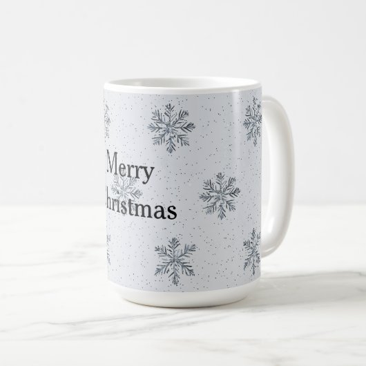 Silver Snowflakes kerst Koffiemok (Voorkant rechts)