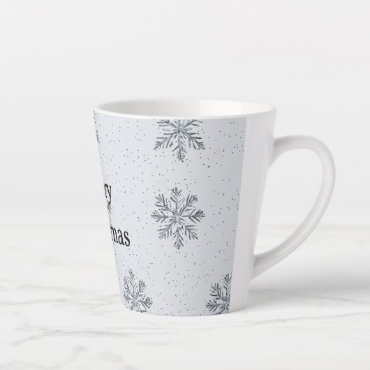 Silver Snowflakes kerst Latte Mok (Rechts)
