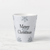 Silver Snowflakes kerst Latte Mok (Voorkant)