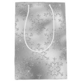 Silver Snowflakes kerst Medium Cadeauzakje (Voorkant)