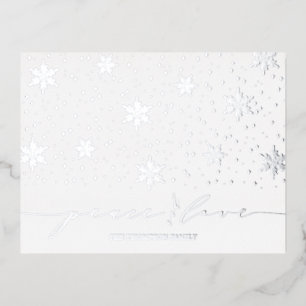 Silver Snowflakes Kerst Vakantie Folie Briefkaart