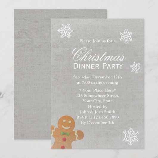 Silver Snowflakes kerstfeest Kaart (Voorkant / Achterkant)