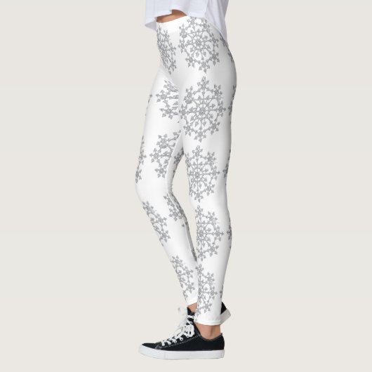 Silver Snowflakes-Leggings Leggings (Links)