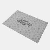 Silver Snowflakes met monogram Deurmat (Schuin)