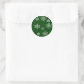 Silver Snowflakes on Green - Winter Stickers (Tas)