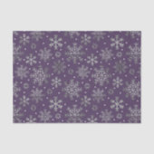 Silver Snowflakes Paarse patroon Tissuepapier (Voorkant)