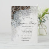 Silver Snowflakes, Pine Cone-kerstparty Kaart (Staand voorkant)