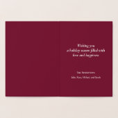 Silver Snowflakes Striped Folie Card voor kerstmis Kaarten (Binnen)