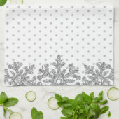 Silver Snowflakes Theedoek (Gevouwen)