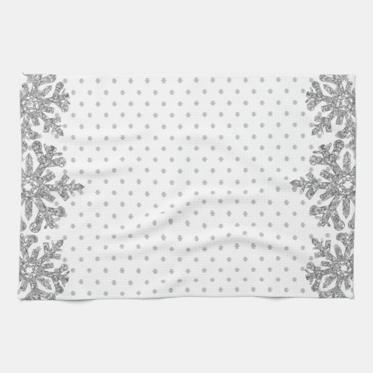 Silver Snowflakes Theedoek (Horizontaal)