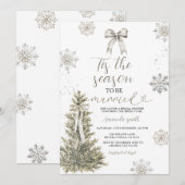 Silver Snowflakes Tis The Season to Be Married  Kaart (Voorkant / Achterkant)