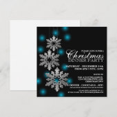 Silver Snowflakes - Uitnodiging voor kerstfeest (Voorkant / Achterkant)