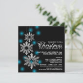Silver Snowflakes - Uitnodiging voor kerstfeest (Staand voorkant)