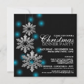 Silver Snowflakes - Uitnodiging voor kerstfeest (Voorkant)