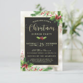 Silver Snowflakes | Uitnodiging voor kerstfeest (Staand voorkant)