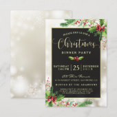 Silver Snowflakes | Uitnodiging voor kerstfeest (Voorkant / Achterkant)