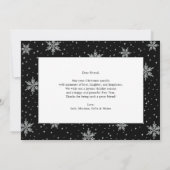 Silver Snowflakes | Vrede- en liefdesfotokerstfees Kaart (Achterkant)