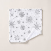Silver Snowflakes White Design Bad Handdoek (Wasdoekje)