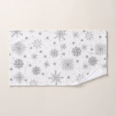 Silver Snowflakes White Design Bad Handdoek (Handdoek)