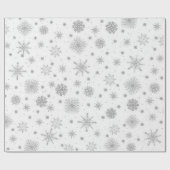 Silver Snowflakes White Design Cadeaupapier (Vlak)