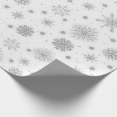 Silver Snowflakes White Design Cadeaupapier (Hoek)